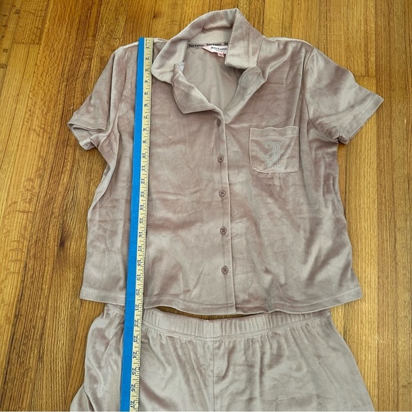 JUICY COUTURE Sleepwear Two Velour PJ Set Top Shorts Rhinestone L (o) - Picture 7 of 14